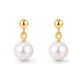 Small Drop Pearl Stud Earrings - pair view