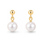Small Drop Pearl Stud Earrings - pair view
