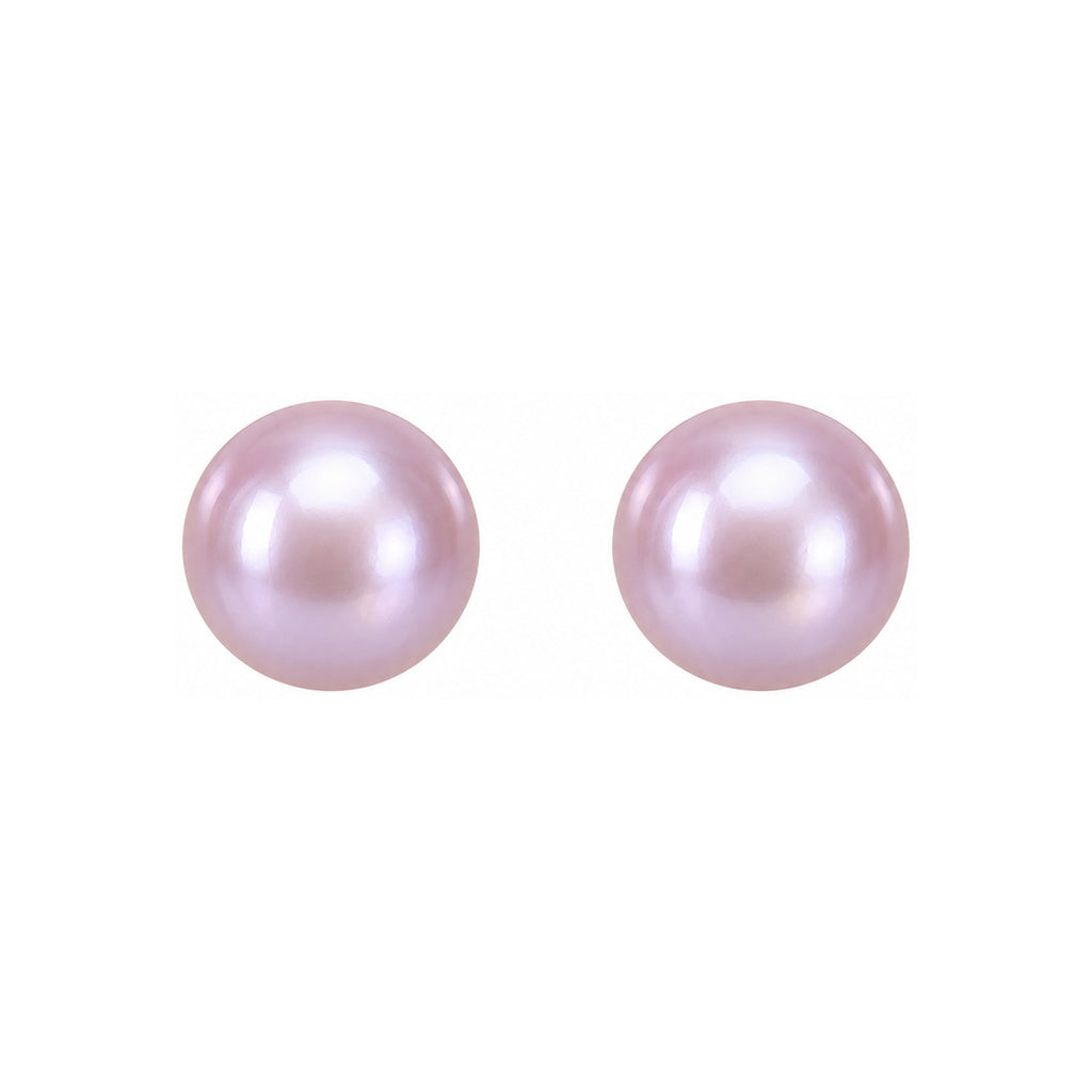 Lavender Pearl Stud Earrings - 4 mm - pair view