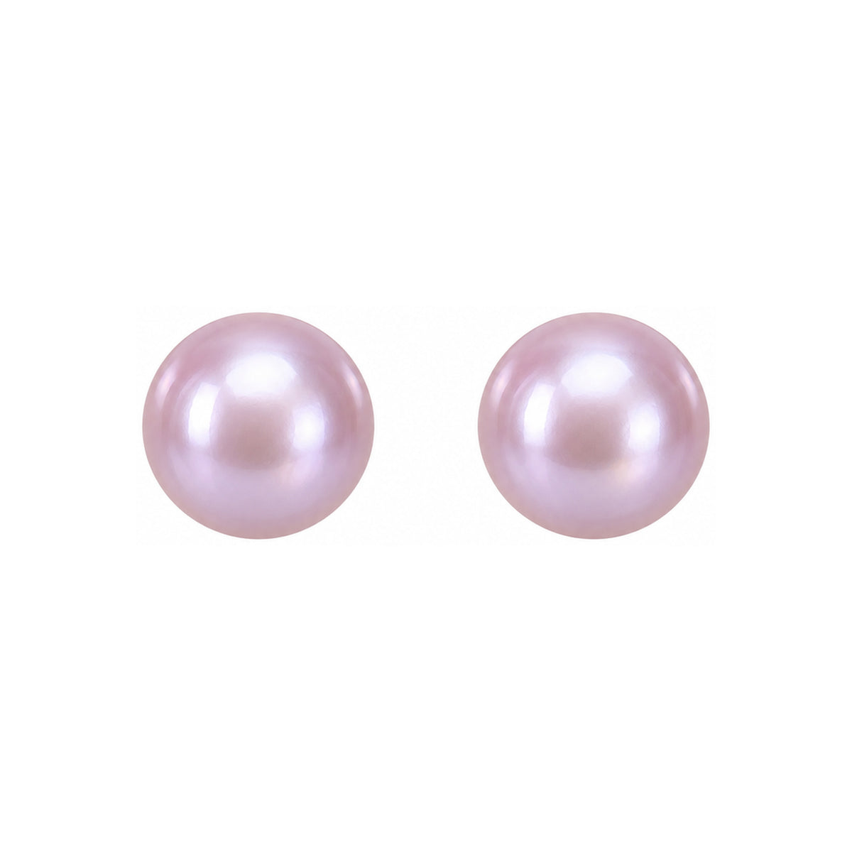 Lavender Pearl Stud Earrings - 4 mm - pair view