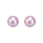 Lavender Pearl Stud Earrings - 6 mm - pair view