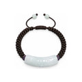 Pale Carved Bar Braided Bracelet - overhead view on white