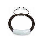 Pale Carved Bar Braided Bracelet - overhead view on white