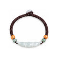 Pale Lotus Root Cord Bracelet - overhead view on white