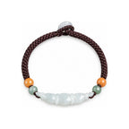 Pale Lotus Root Cord Bracelet - overhead view on white