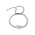 Pale Lotus Rondelle Bead Bracelet - overhead view on white