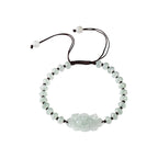 Pale Lotus Rondelle Bead Bracelet - overhead view on white