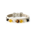 Ivory Sunbeam Beaded Pet Collar - front view