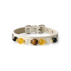 Ivory Sunbeam Beaded Pet Collar - front view