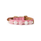 Pink Snow Beaded Pet Collar - front view