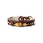 Chestnut Tiger Eye Pet Collar - front view