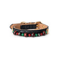 Woodland Ember Beaded Pet Collar - front view