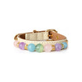 Pastel Prism Beaded Pet Collar - front view