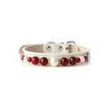 Cherry Pearl Beaded Pet Collar - front view