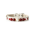 Cherry Pearl Beaded Pet Collar - front view