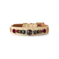 Smoky Rose Beaded Pet Collar - front view