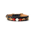 Crimson Snow Beaded Pet Collar - front view