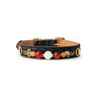 Crimson Snow Beaded Pet Collar - front view
