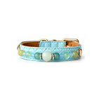 Seafoam Moon Beaded Pet Collar - front view