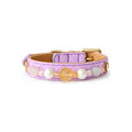 Lilac Sunbeam Beaded Pet Collar - front view