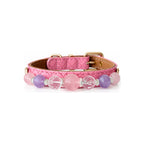 Blush Lavender Beaded Pet Collar - front view