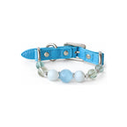 Moonlit Aqua Beaded Pet Collar - front view