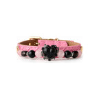 Midnight Rose Beaded Pet Collar - front view