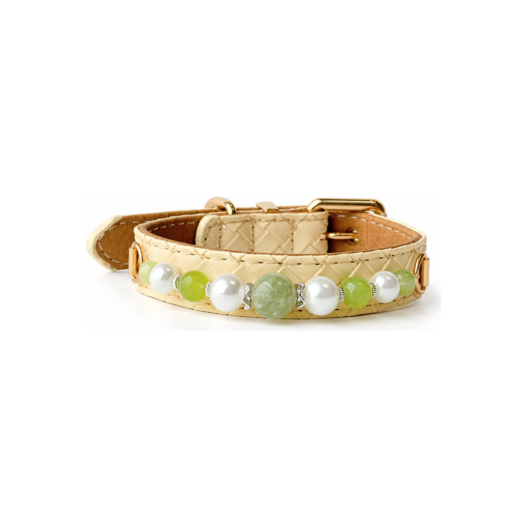 Pearl Orchard Beaded Pet Collar - front view