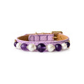 Violet Halo Beaded Pet Collar - front view