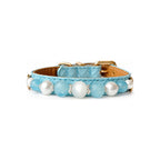 Moonlit Pearl Beaded Pet Collar - front view