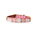 Blush Crown Beaded Pet Collar - front view