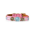 Pastel Crown Beaded Pet Collar - front view