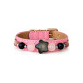 Midnight Blush Star Beaded Pet Collar - front view