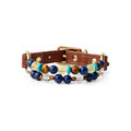 Blue Horizon Arc Beaded Pet Collar - front view