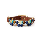 Blue Horizon Arc Beaded Pet Collar - front view