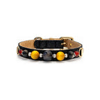 Midnight Tiger Beaded Pet Collar - front view