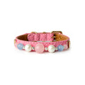 Pink Pearl Sky Beaded Pet Collar - front view