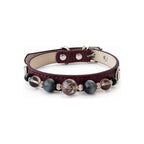 Smoky Nocturne Beaded Pet Collar - front view