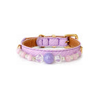 Lilac Clarity Beaded Pet Collar - front view
