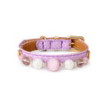 Blush Sunbeam Beaded Pet Collar - front view