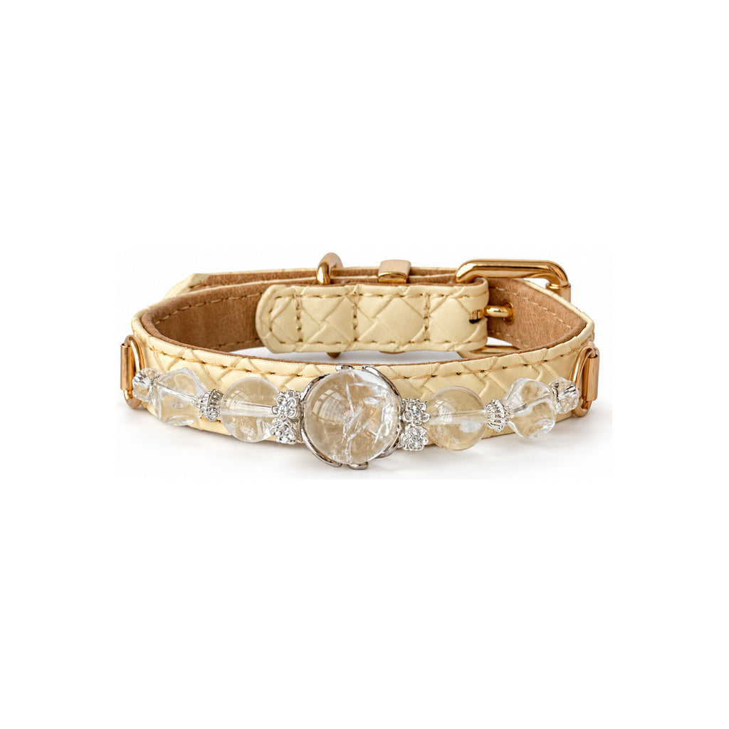 Crystal Crest Beaded Pet Collar - front view