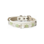 Green Clarity Beaded Pet Collar - front view