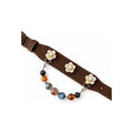 Blue Dusk Blossom Beaded Pet Collar - flower and bead drape view