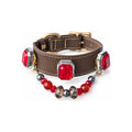 Scarlet Mocha Facet Beaded Pet Collar - product display view