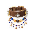 Coastal Dusk Charm Beaded Pet Collar - front display view