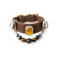 Midnight Tiger Facet Beaded Pet Collar - product display view