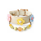 Golden Garden Blossom Beaded Pet Collar - product display view