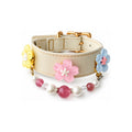 Strawberry Pearl Blossom Beaded Pet Collar - product display view