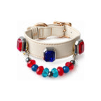 Scarlet Ocean Facet Beaded Pet Collar - product display view