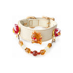 Golden Reindeer Snow Beaded Pet Collar - product display view